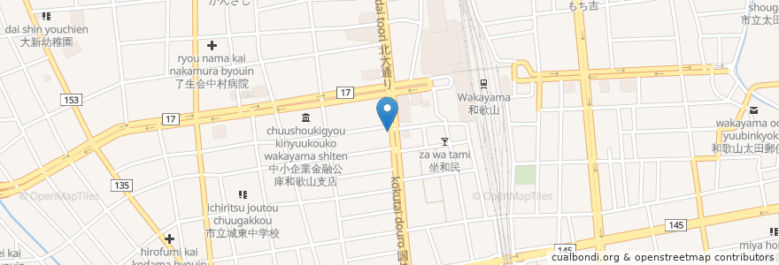 Mapa de ubicacion de CoCo壱番屋 和歌山JR駅前店 en Japon, Préfecture De Wakayama, 和歌山市.