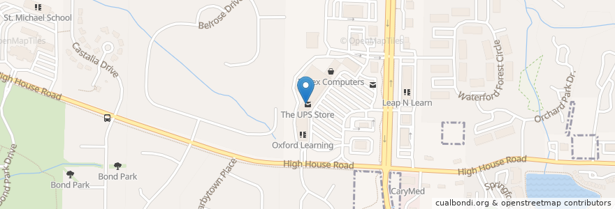 Mapa de ubicacion de The UPS Store en Amerika Birleşik Devletleri, Kuzey Karolina, Wake County, Cary.
