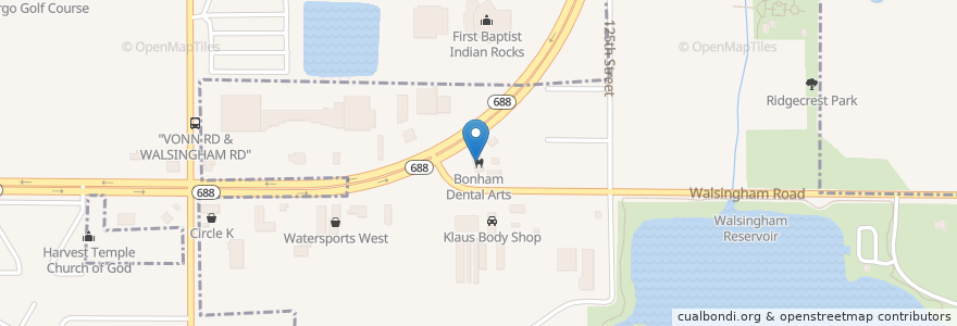 Mapa de ubicacion de Bonham Dental Arts en アメリカ合衆国, フロリダ州, Pinellas County.