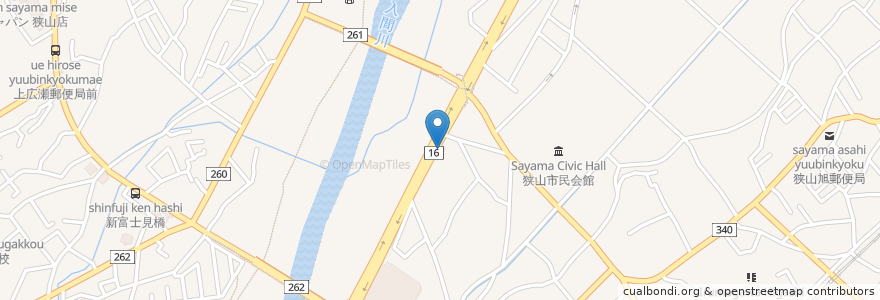 Mapa de ubicacion de つけ麺茜堂 en Jepun, 埼玉県, 狭山市.
