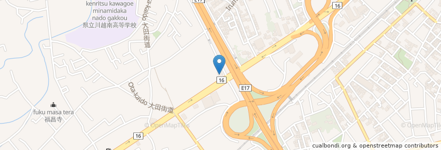 Mapa de ubicacion de どん亭 川越インター店 en Япония, Сайтама, 川越市.