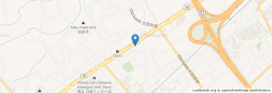 Mapa de ubicacion de 丸亀製麺 en Japon, Préfecture De Saitama, 川越市.