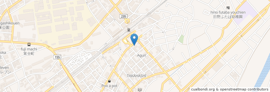 Mapa de ubicacion de 多摩信用金庫 豊田支店 en Japan, Tokyo, Hino.