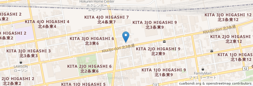 Mapa de ubicacion de 高橋歯科医院 en Япония, Хоккайдо, Округ Исикари, Саппоро, Тюо.