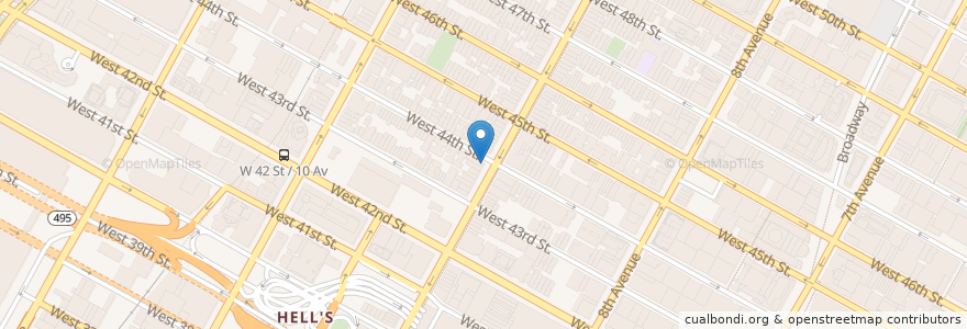 Mapa de ubicacion de Mama Mia 44SW en アメリカ合衆国, ニューヨーク州, New York, New York County, Manhattan, Manhattan Community Board 4.