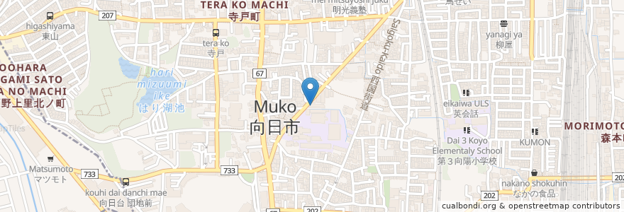 Mapa de ubicacion de 昇気館 en 일본, 교토부, 向日市.