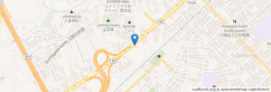 Mapa de ubicacion de ENEOS en Japão, 埼玉県, 川越市.