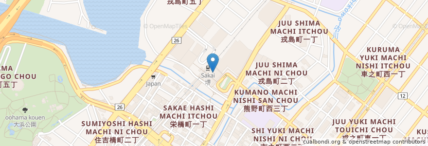 Mapa de ubicacion de マクドナルド en 日本, 大阪府, 堺市, 堺区.