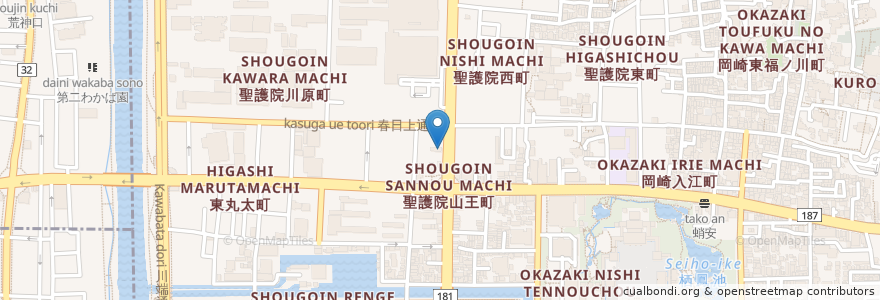 Mapa de ubicacion de からふね屋珈琲店 熊野店 en Япония, Киото, Киото, Сакё.