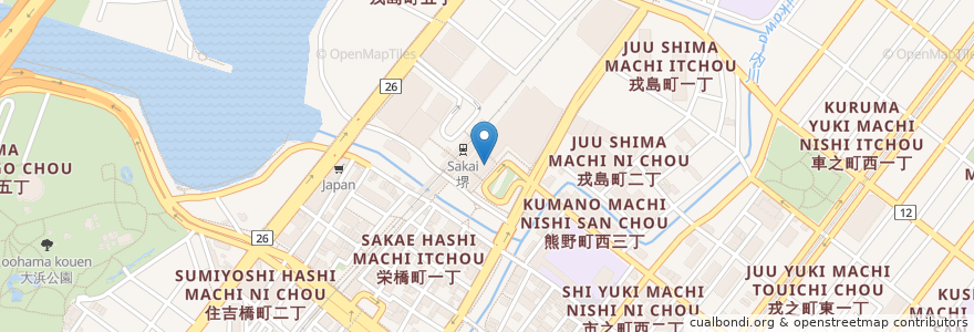 Mapa de ubicacion de 三菱UFJ銀行 en Япония, Осака, Сакаи, 堺区.