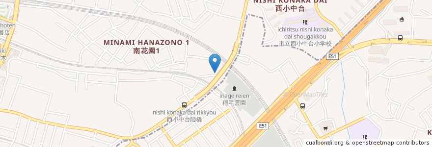 Mapa de ubicacion de 検見川聖書バプテスト教会 en Japon, Préfecture De Chiba, 千葉市, 花見川区.