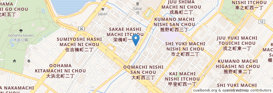 Mapa de ubicacion de 堺駅前パーキング en 日本, 大阪府, 堺市, 堺区.