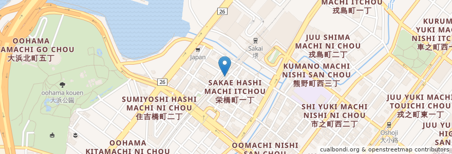 Mapa de ubicacion de RITOROVO en Japan, Präfektur Osaka, 堺市, 堺区.