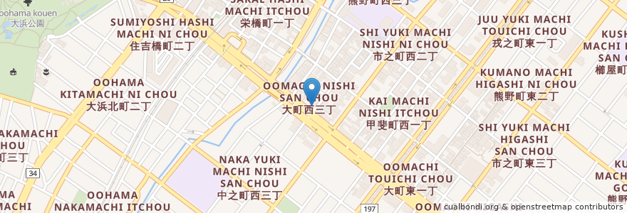 Mapa de ubicacion de 大阪市信用金庫 en ژاپن, 大阪府, 堺市, 堺区.