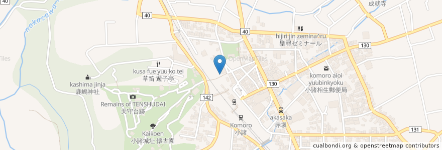 Mapa de ubicacion de おもてなし自転車 en Japan, 長野県, 小諸市.