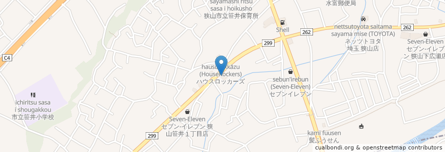Mapa de ubicacion de 和食レストラン とんでん 狭山店 en 日本, 埼玉県, 狭山市.