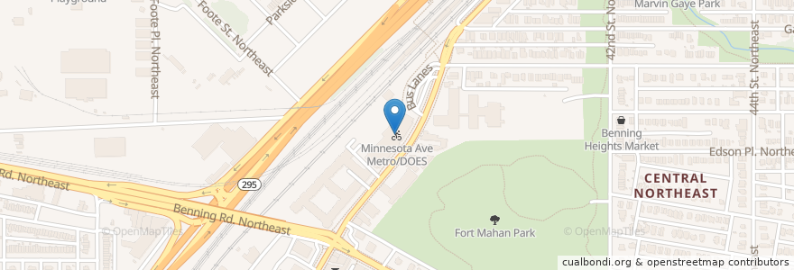 Mapa de ubicacion de Minnesota Ave Metro/DOES en Amerika Birleşik Devletleri, Washington, Dc, Washington.