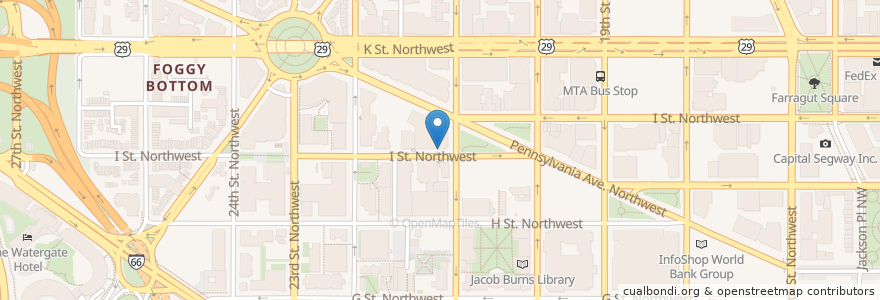 Mapa de ubicacion de 21st and I St NW en الولايات المتّحدة الأمريكيّة, واشنطن العاصمة, Washington.