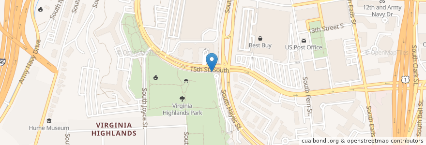 Mapa de ubicacion de 15th and Hayes St en 미국, 버지니아, Arlington County, Arlington.