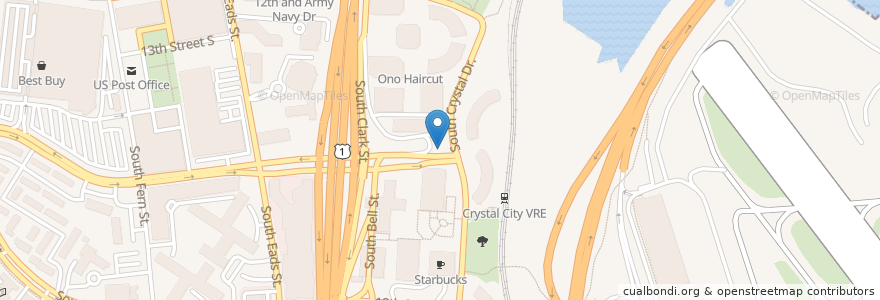 Mapa de ubicacion de 15th and Crystal Dr en 미국, 버지니아, Arlington County, Arlington.