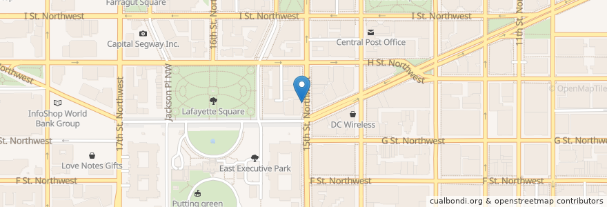 Mapa de ubicacion de New York Ave and 15th St NW en United States, Washington, D.C., Washington.