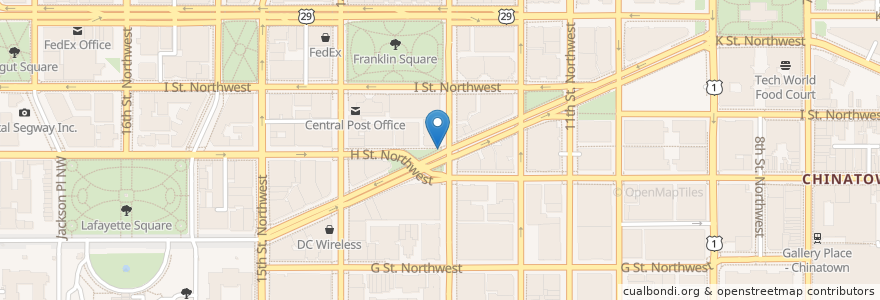 Mapa de ubicacion de 13th St and New York Ave NW en Estados Unidos Da América, Washington, D.C., Washington.