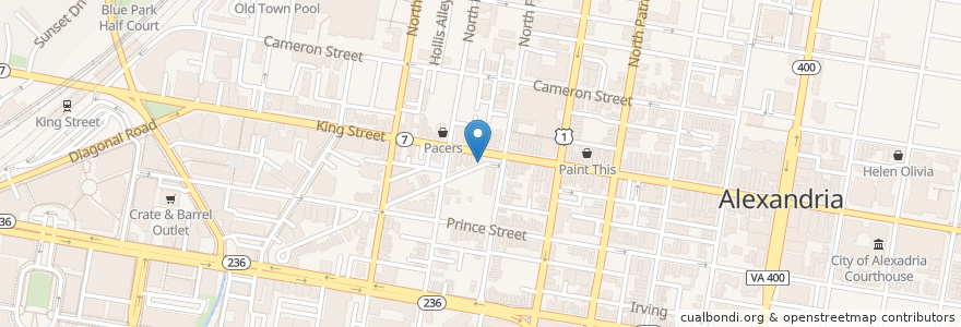 Mapa de ubicacion de Commerce St and Fayette St en United States, Virginia, Alexandria.