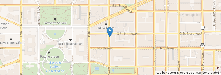 Mapa de ubicacion de 14th and G St NW en Stati Uniti D'America, Washington, Washington.