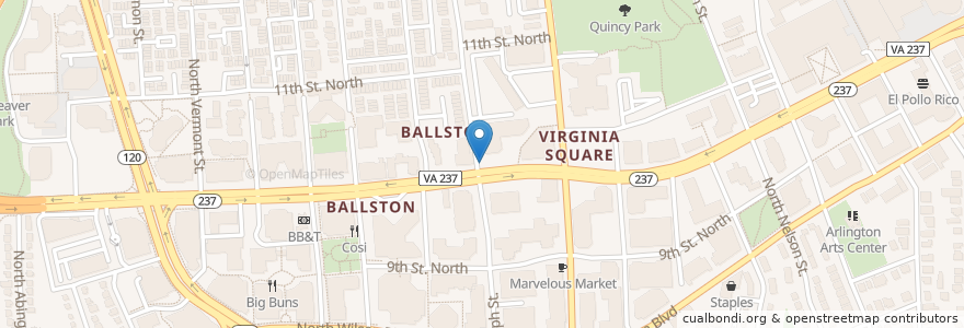 Mapa de ubicacion de N Randolph St and Fairfax Dr en 美利坚合众国/美利堅合眾國, 弗吉尼亚州 / 維吉尼亞州 / 維珍尼亞州, Arlington County, Arlington.