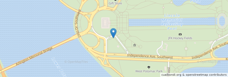 Mapa de ubicacion de Lincoln Memorial en Verenigde Staten, Washington D.C., Washington.