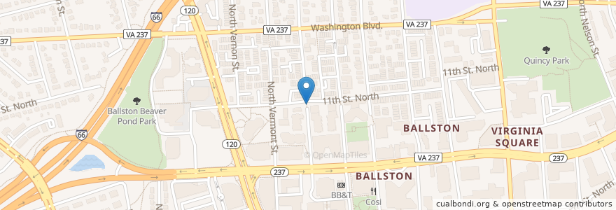 Mapa de ubicacion de Utah St and 11th St N en 미국, 버지니아, Arlington County, Arlington.