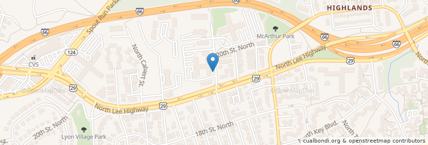 Mapa de ubicacion de N Adams St and Lee Hwy en 美利坚合众国/美利堅合眾國, 弗吉尼亚州 / 維吉尼亞州 / 維珍尼亞州, Arlington County, Arlington.
