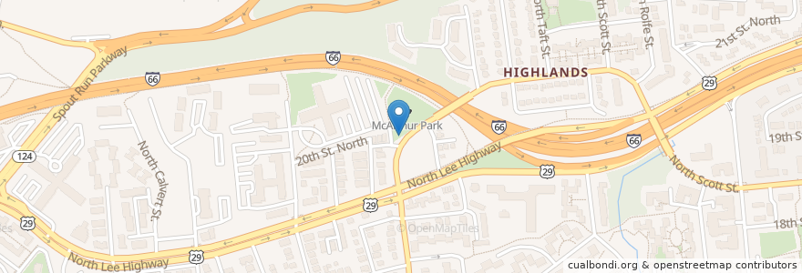 Mapa de ubicacion de N Veitch and 20th St N en 미국, 버지니아, Arlington County, Arlington.