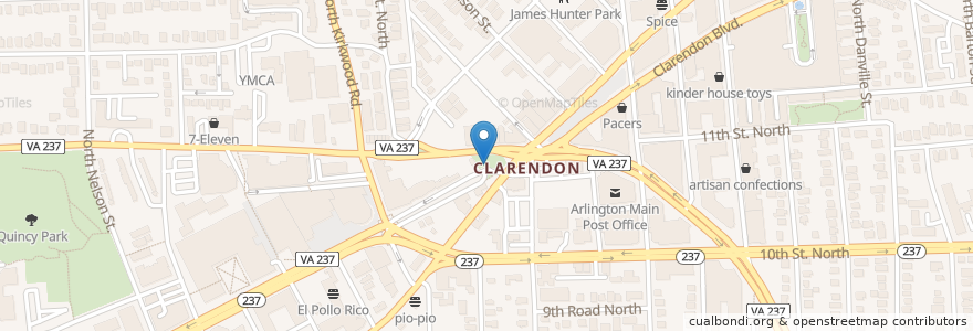 Mapa de ubicacion de Fairfax Dr and Wilson Blvd en United States, Virginia, Arlington County, Arlington.