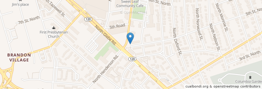 Mapa de ubicacion de N Quincy St and Glebe Rd en アメリカ合衆国, バージニア州, Arlington County, Arlington.