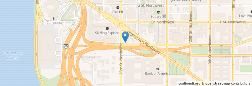 Mapa de ubicacion de 23rd and E St NW en États-Unis D'Amérique, Washington, Washington.
