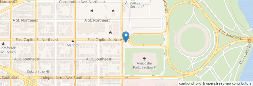 Mapa de ubicacion de 19th & East Capitol St SE en الولايات المتّحدة الأمريكيّة, واشنطن العاصمة, Washington.