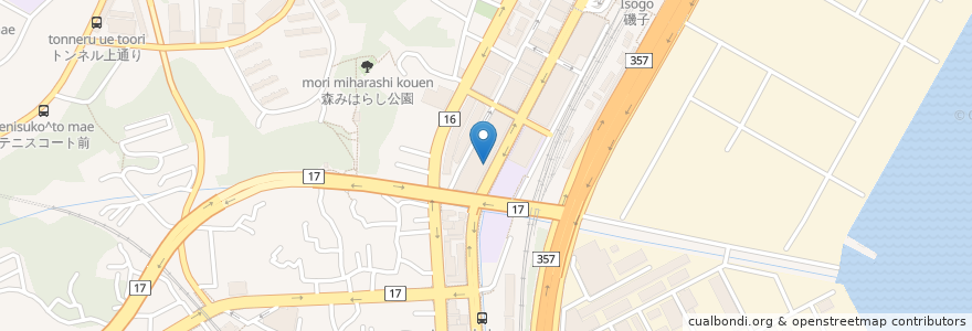Mapa de ubicacion de 中華料理 鳳蘭 en 일본, 가나가와현, 요코하마시, 磯子区.