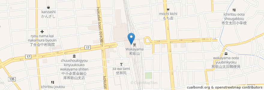 Mapa de ubicacion de 丸美商店 en ژاپن, 和歌山県, 和歌山市.