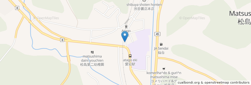 Mapa de ubicacion de トイレ en Japon, Préfecture De Miyagi, 宮城郡, 松島町.