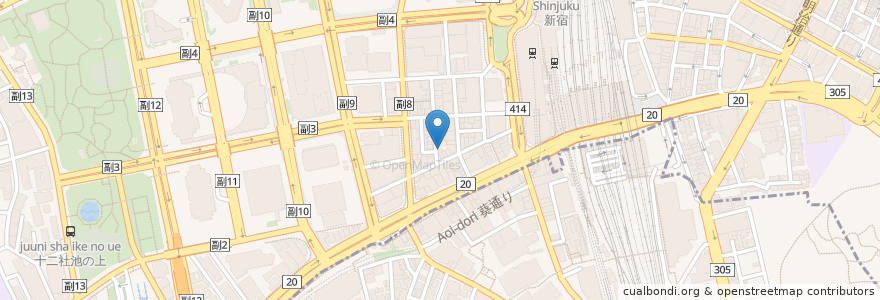 Mapa de ubicacion de チャンカヤ en Giappone, Tokyo, Shinjuku.