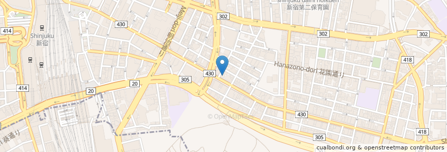 Mapa de ubicacion de 吉野家 en ژاپن, 東京都, 新宿区.