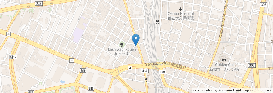 Mapa de ubicacion de すき家 en 日本, 東京都, 新宿区.