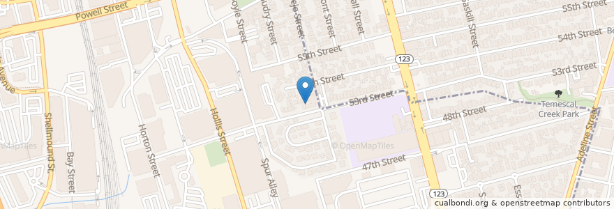 Mapa de ubicacion de Emeryville Child Development Center en 미국, 캘리포니아주, 앨러미다 군, Emeryville.