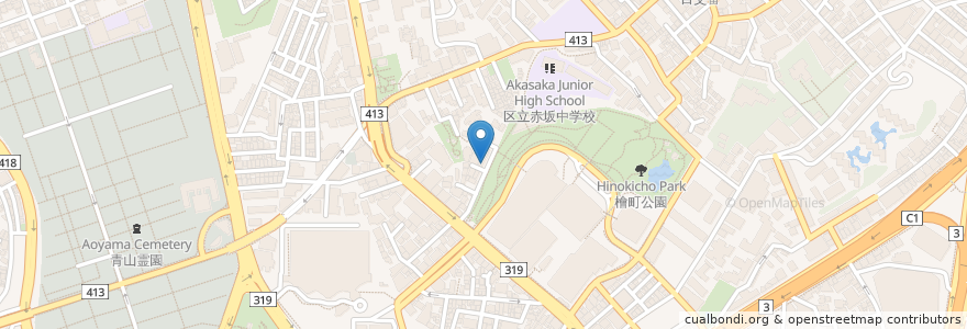 Mapa de ubicacion de RESTIR en Japon, Tokyo, 港区.