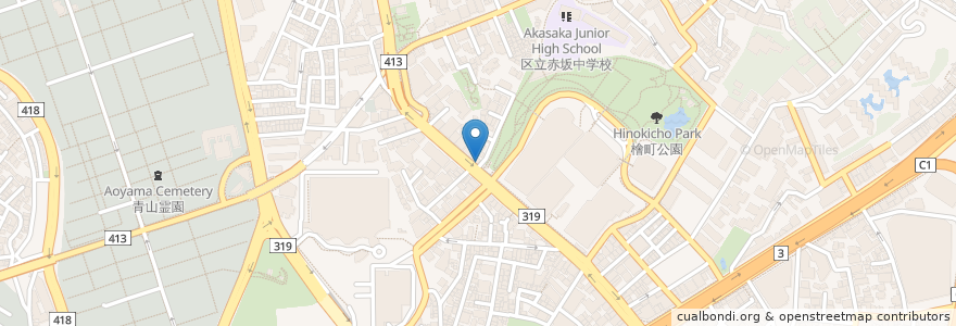Mapa de ubicacion de 東京食品まる彦 en ژاپن, 東京都, 港区.