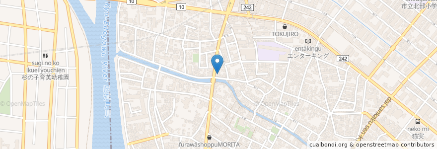 Mapa de ubicacion de 松の湯 en 日本, 千葉県, 浦安市.