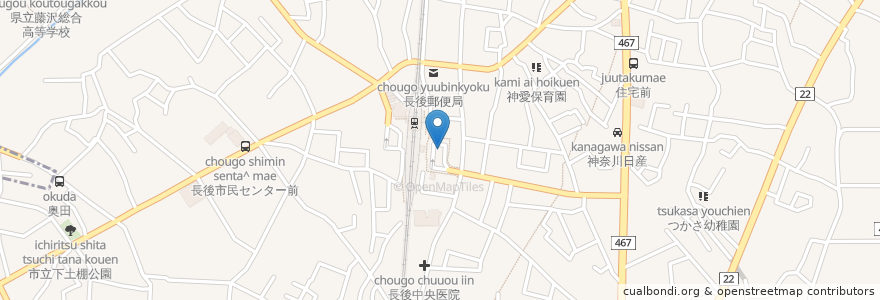 Mapa de ubicacion de 長後駅東口 en Japon, Préfecture De Kanagawa, 藤沢市.