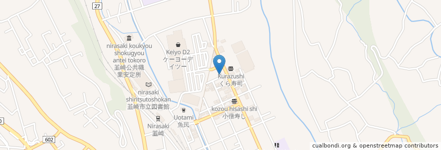 Mapa de ubicacion de 幸楽苑 en 일본, 야마나시현, 韮崎市.