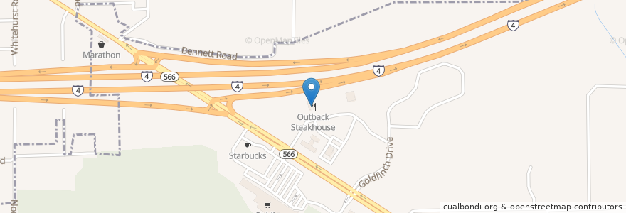 Mapa de ubicacion de Outback Steakhouse en Vereinigte Staaten Von Amerika, Florida, Hillsborough County, Plant City.